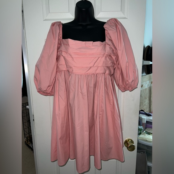 Abercrombie & Fitch Dresses & Skirts - Abercrombie & Fitch Women’s Emerson Poplin Puff Sleeve Mini Dress Pink Sz L